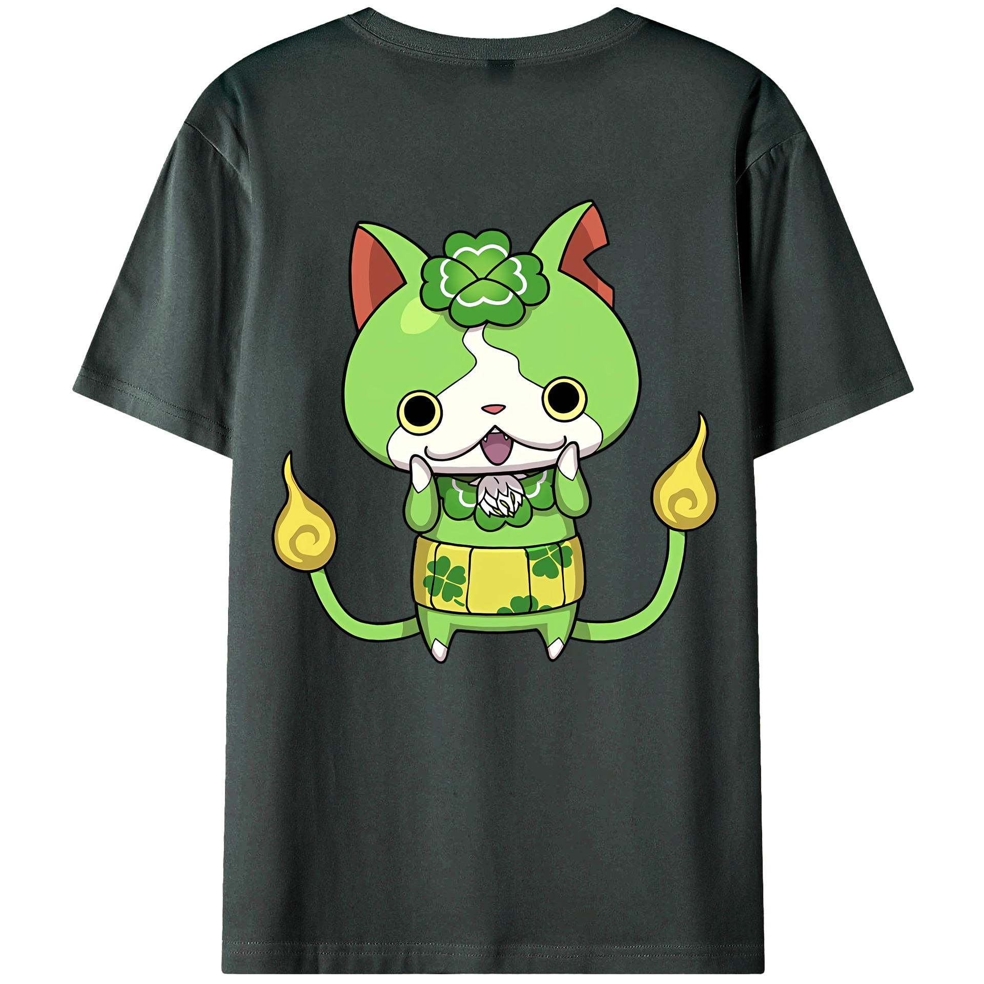（画像用） 妖怪ウォッチ Yo-kai Watch 綿100％ メンズ半袖Tシャツ（バックプリント） 通気性